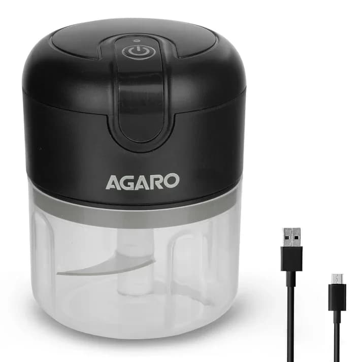 AGARO Elite Cordless Mini Chopper - Sleek Black, 250ml