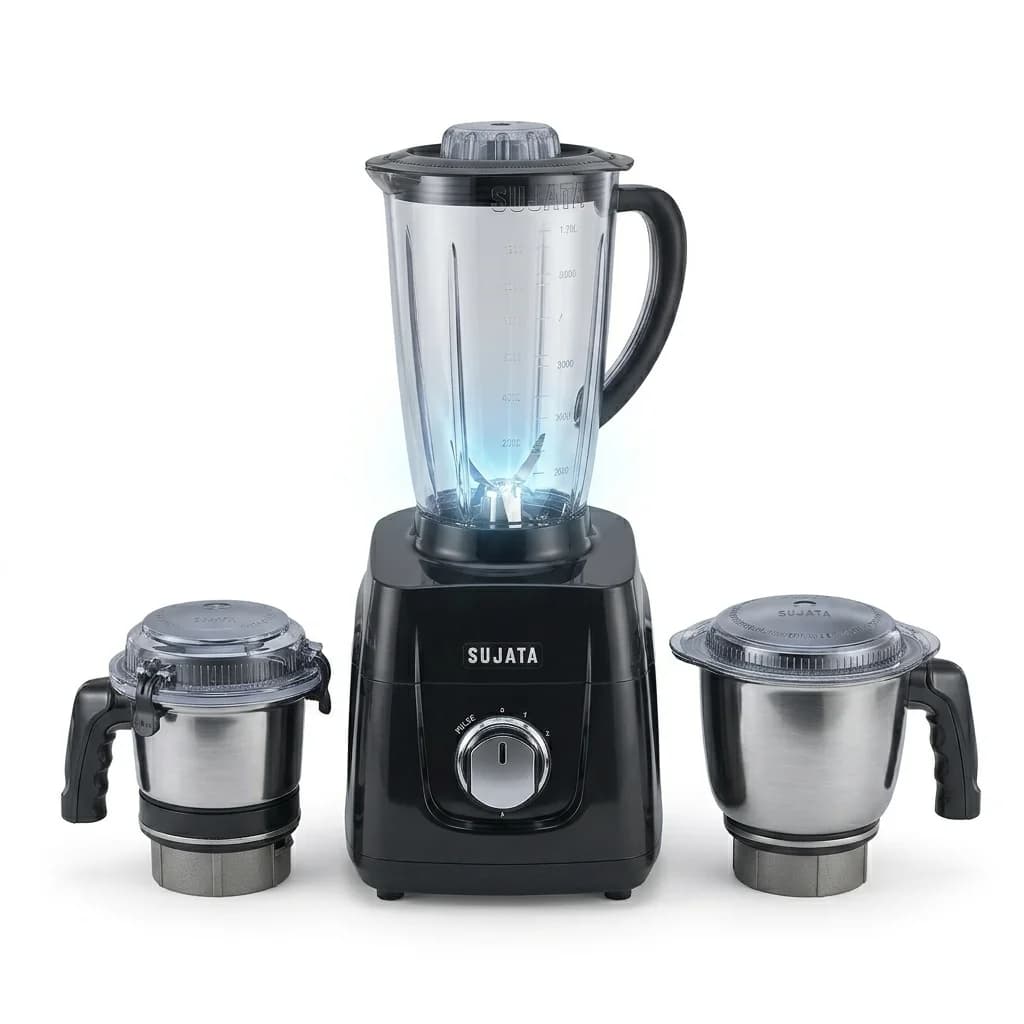 Sujata MG01 1000W mixer grinder in elegant black hero shot